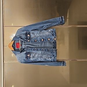 Guess denim jacket rose gold buttons